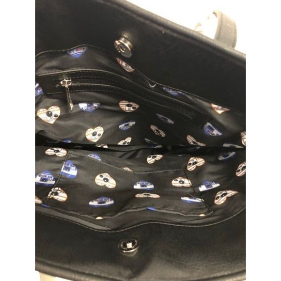 NWT New Rare Heart Logo Limited Release Loungefly Disney Star Wars Droid Tote - Picture 3 of 4